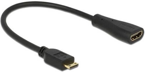 Delock HDMI-Adapterkabel von HDMI-Mini-C auf HDMI-A in Schwarz, Länge: 0,23 m - Bild 1