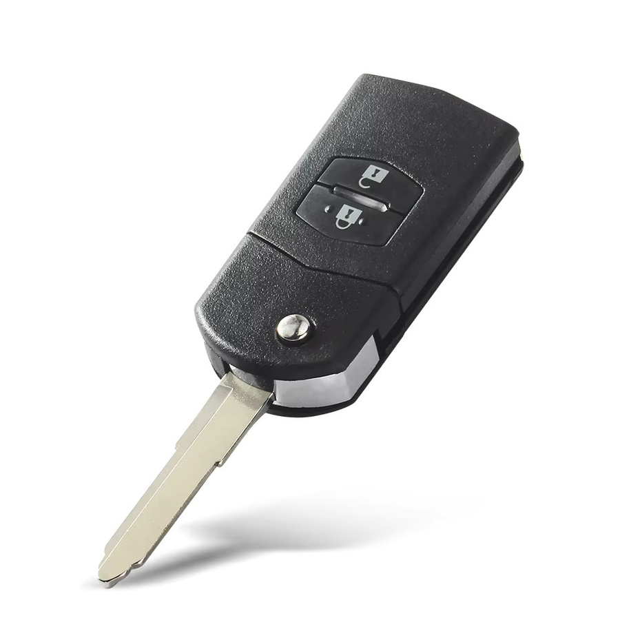 KEYYOU Flip Folding Remote Key Auto Starter mit 2/3 Tasten, 433 MHz und 4D63 Chip für Mazda 2/3/5/6, MX5, CX7, Farbe: Schwarz, SKE126-01 - Bild 1