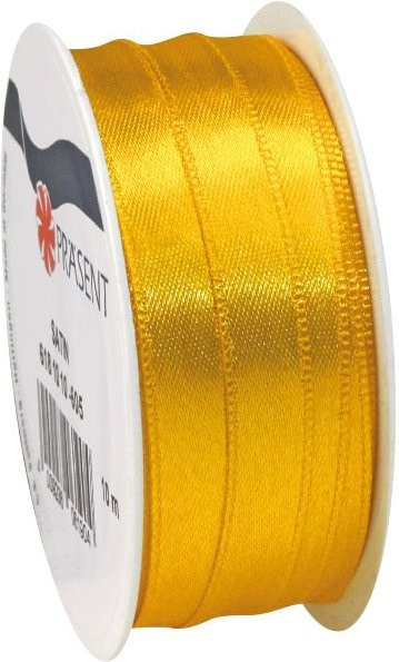 Satinband Präsent in Gelb, Breite: 10 mm - Bild 1