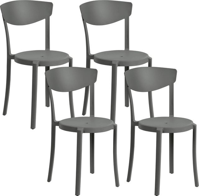 Beliani Esszimmerstuhl Grau Modern B/T/H: 38 x 42 x 80 cm - Bild 1