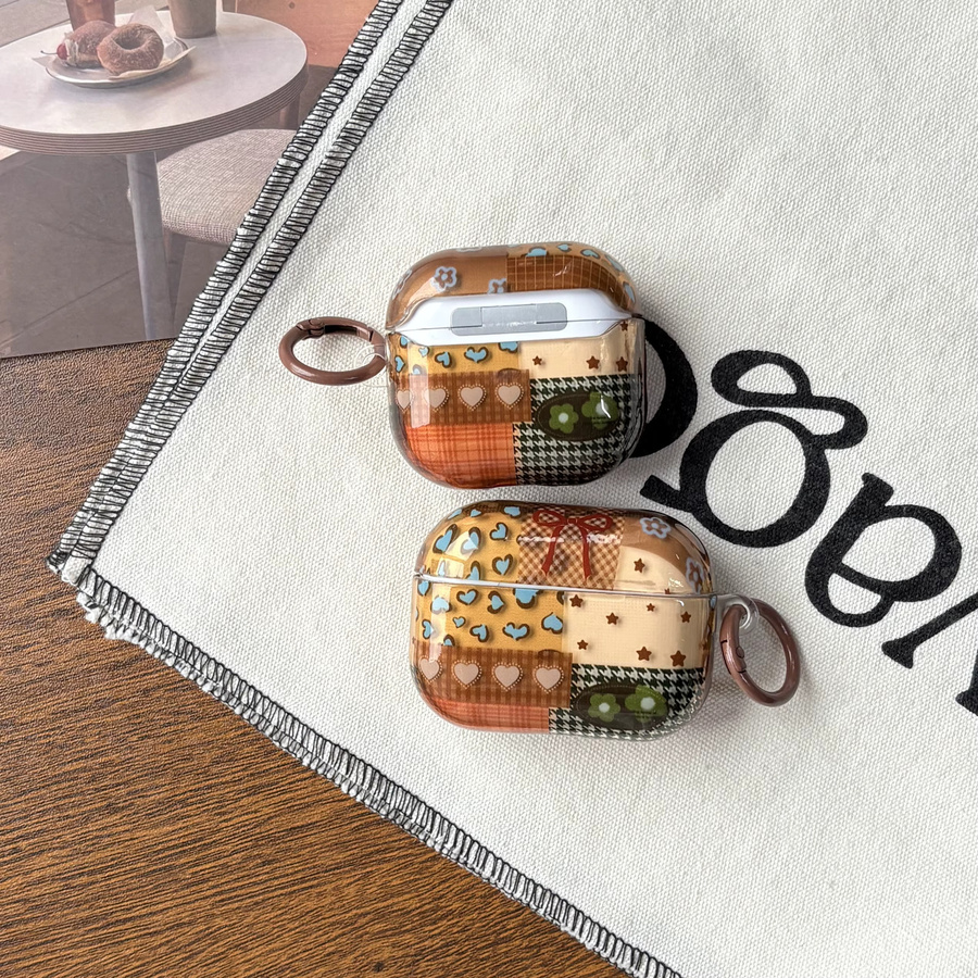 Transparente Kopfhörerhülle für Apple AirPods Pro 1, 2, 3 und 4 mit Retro-Design in Braun und Leopardenmuster - Bild 3