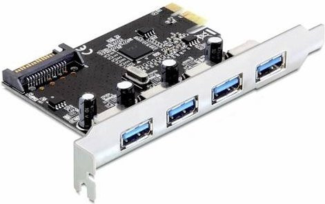 Delock USB-Erweiterungskarte PCIe mit 4x USB 3.0 SuperSpeed Anschlüssen in Schwarz (89297) - Bild 2