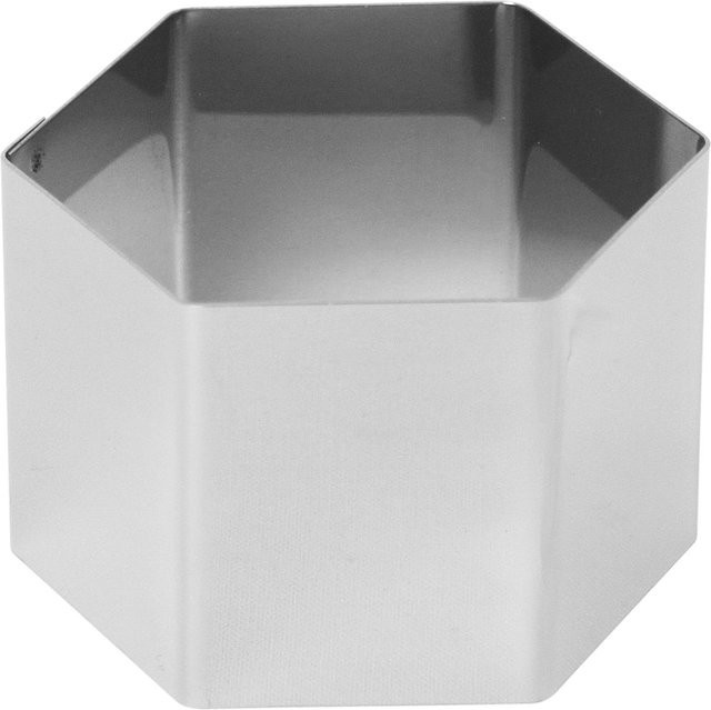 Schneider Dessertring Mini Sechseck aus Edelstahl in Silber, Breite: 5,4 cm, Höhe: 4,5 cm - Bild 1