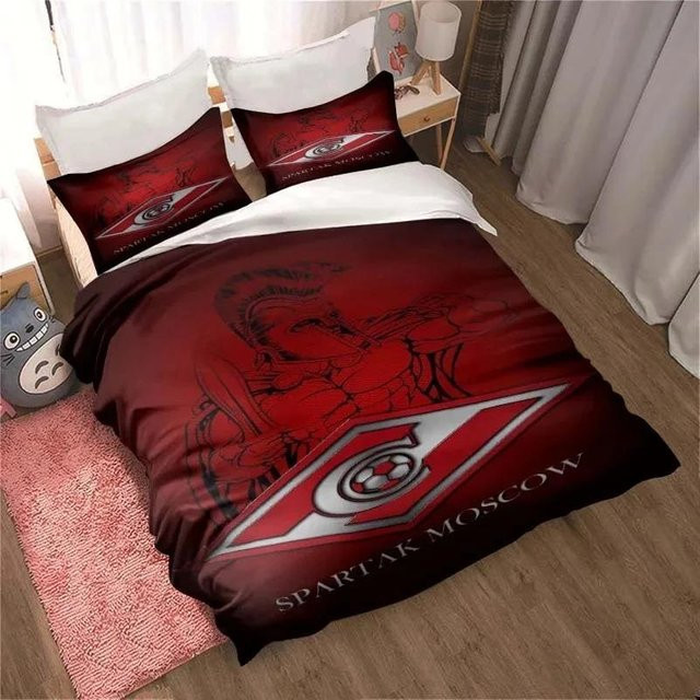 Spartak Moskau Bettwäsche-Set aus Mikrofaser mit Bettbezug und Kissenbezug, Rot, B/H: 70 x 133 cm - Bild 1