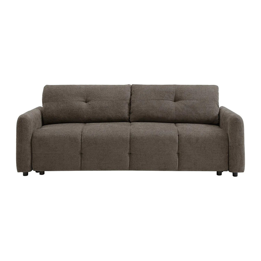 Vente-unique Schlafsofa Zaremi in Taupe mit Stoffbezug und Ausziehfunktion, Breite: 218 cm - Bild 2
