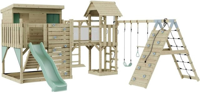 OutdoorToys Spielturm Malin mit Trapezschaukel, Mintgrün, ab 3 Jahre - Bild 1