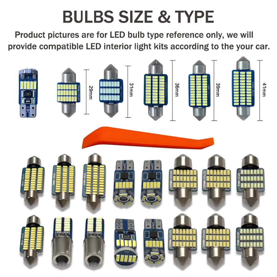 LED-Glühbirnen-Set für Mitsubishi Grandis 2004-2011 zur Innenraumbeleuchtung inklusive Karten-, Fußraum-, Tür- und Kofferraumbeleuchtung - Bild 2