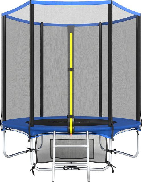 Aosom Outdoor-Trampolin Kinder, Ø183 cm, mit Sicherheitsnetz, ab 6 Jahre, Blau - Bild 1
