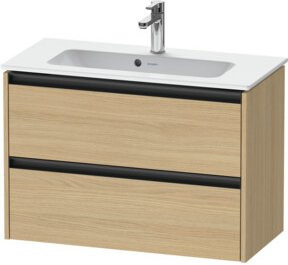 Duravit Waschtischunterschrank Ketho.2 Compact, Farbe: Ei Natur/Beige, 2 Schubladen, wandhängend, B: 81 cm, T: 39 cm, H: 54,9 cm - Bild 1
