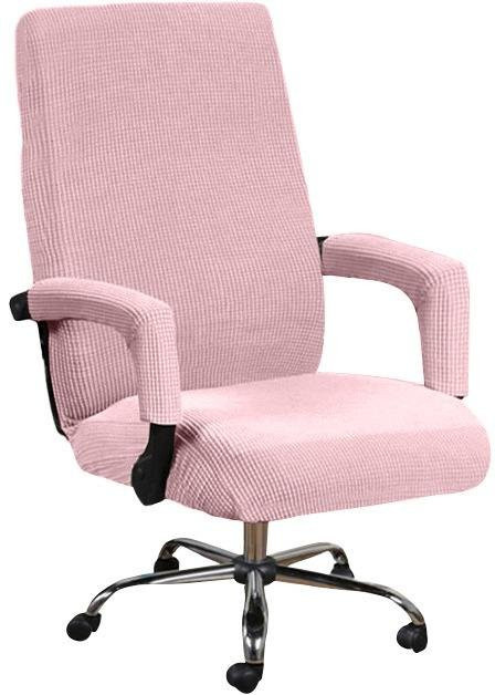 L.RIDING PULO Elastischer Maisgitter-Stretchstoff Stuhlbezug mit Armlehnenbezug in Pink - Bild 1