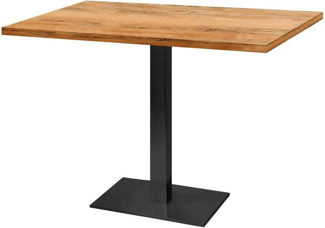 RestooTab Tisch Milan rechteckig in Eiche Antik und Schwarz, B/T/H: 120 x 70 x 75 cm - Bild 1