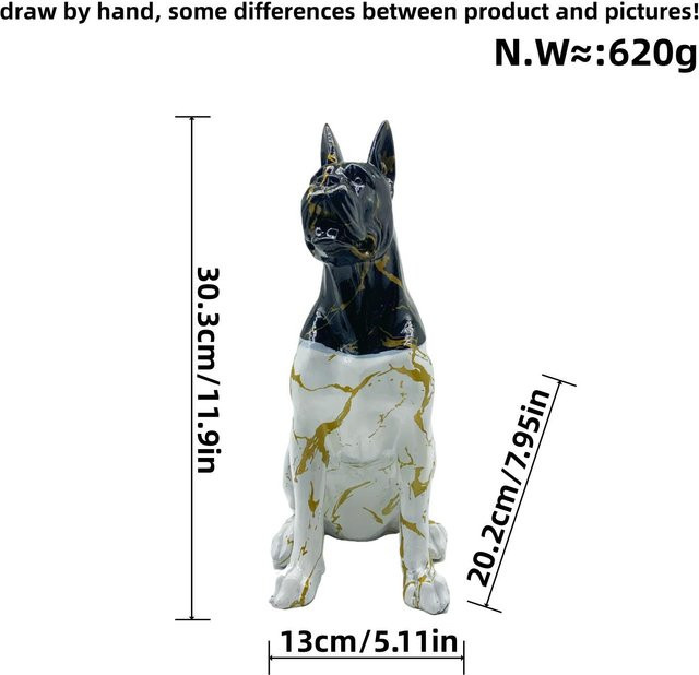 Dobermann Ornament von Yiran Furniture in Mehrfarbig, Moderne Tischdekoration aus Kunstharz für dein Wohnzimmer - Bild 1