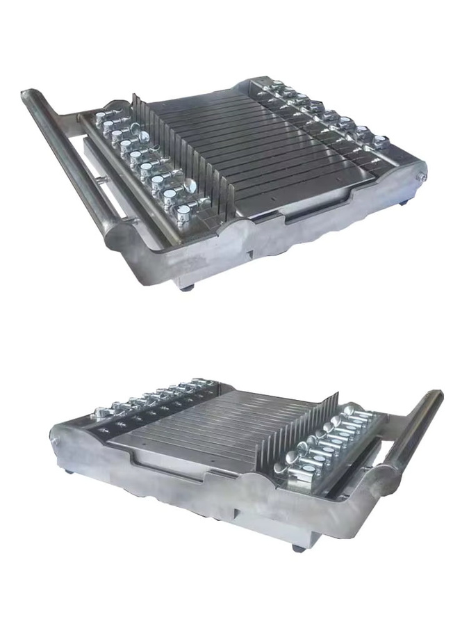 Multifunktionaler Handdruck-Fleischschneider aus Edelstahl von TDTJJSD in Silber zum Schneiden von Tofu, Käse, Schinken und Wurst - Bild 1