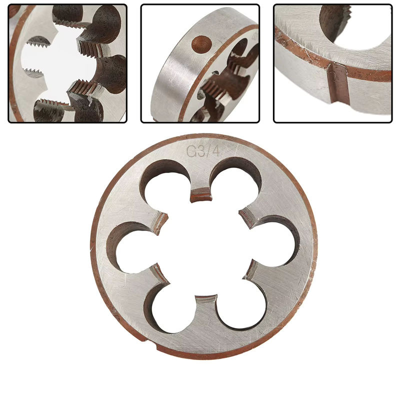 VIBRATITE HSS Rohrgewindematrizen Set mit Rechtsgewinde für BSP Gewinde in den Größen 1/8, 1/4, 3/8, 1/2, 3/4 in Silber - Bild 2