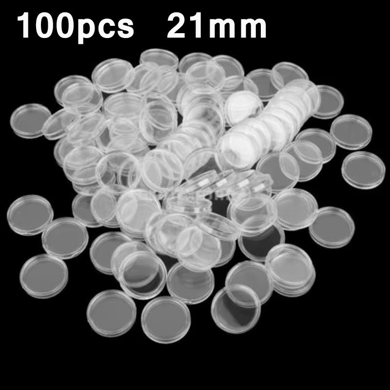 100 Stück transparente Münzkapseln aus Kunststoff für die Aufbewahrung von Münzen im Durchmesser 16-40mm - Bild 3
