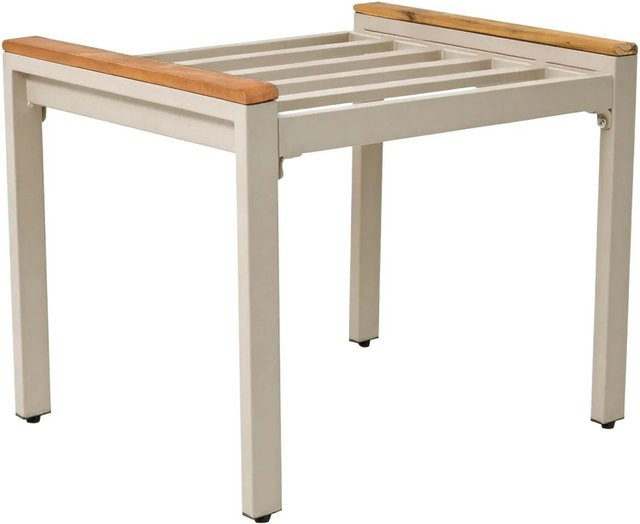 okwish Garten-Essgruppe aus Akazienholz mit 6 Sesseln und abnehmbarem Esswagen in Beige - Bild 1
