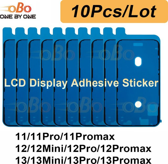 10 Stück wasserdichte LCD-Display Dichtungsaufkleber für iPhone 11 12 13 Pro Max Mini in Blau - Bild 1