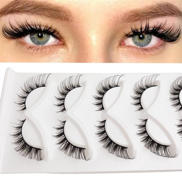 LIMEIKAI Cat-Eye-Wing-Wimpern, schwarz, 5 Paar, Unisex - Bild 1