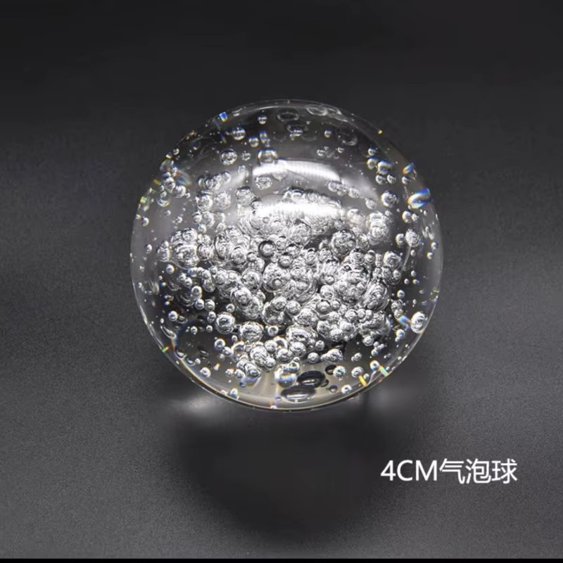 JingHanLu Kristallkugel aus Glas mit Blasen als Feng Shui Glücksbringer und Dekoration für dein Heim oder Büro, transparent, Durchmesser: 4 cm bis 10 cm - Bild 3