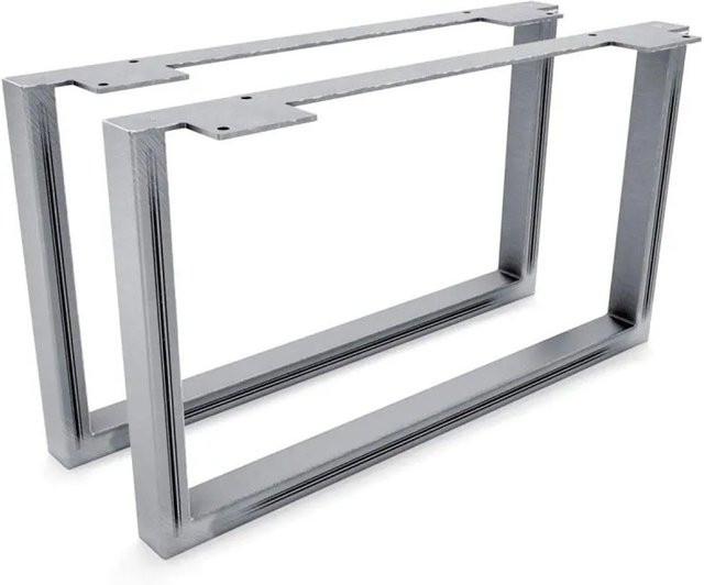 HEVVA Möbelfüße GRAZ 2er Set aus Rohstahl in Silber, Höhe: 25 cm, Tiefe: 45 cm - Bild 1