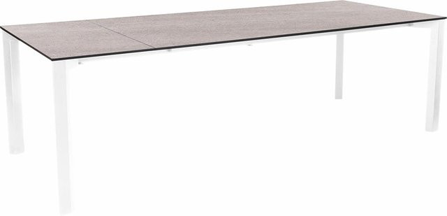Stern Ausziehtisch Penta Aluminium in Weiß mit Silverstar Stone light Tischplatte B/T: 200 bis 250 x 100 cm - Bild 1