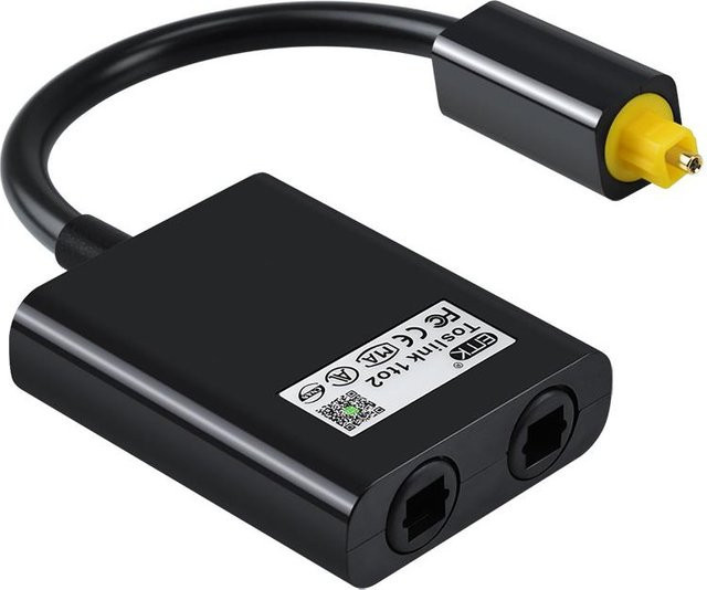 Andoer 1 zu 2 Audio-Adapter digitaler optischer Kabel-Splitter Glasfaser-Audio-Adapter Schwarz - Bild 1