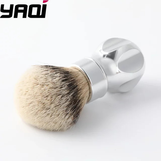 Yaqi Gemini Herren-Rasierpinsel, Silvertip-Dachshaar, 24 mm - Bild 1