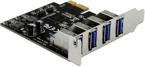 Delock USB-Erweiterungskarte PCIe 2.0 Low-Profile mit 4 USB 3.0 Anschlüssen in Schwarz - Bild 2
