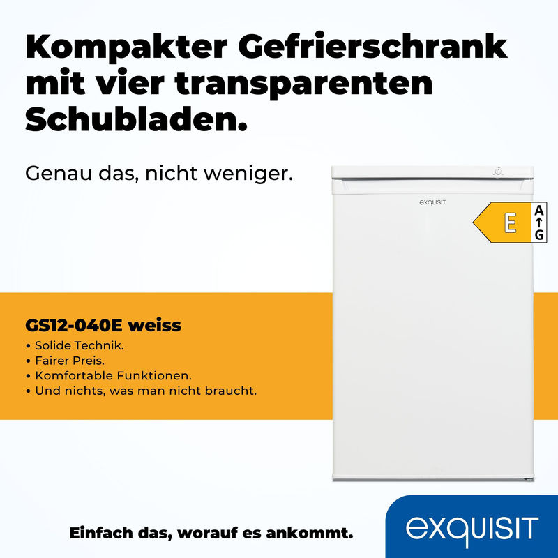 Exquisit Gefrierschrank in Weiß, Volumen: 91 l, B/H/T: 55 x 85,5 x 57 cm - Bild 3