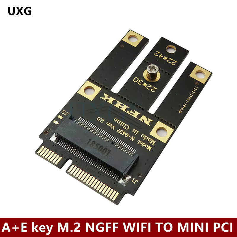 5er Set M.2 NGFF Wireless Modul zu Mini PCIe Adapter für Wifi und Bluetooth Drahtloskarte A + E Schlüssel in Schwarz - Bild 3
