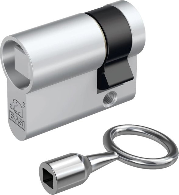 BASI Vierkantzylinder 8mm Vierkant Innenliegend in Silber mit Dornschlüssel für Schaltschränke - Bild 1