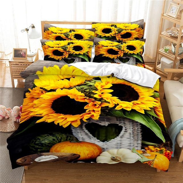 Blumen-Bettwäsche-Set von Your Warm Home mit 3D-Digitaldruck, mehrfarbiges Design aus Polyester für Kinder, Bettbezug und 2 Kissenbezüge, B/H: 70 x 133 cm, Kissenbezüge: 50 x 70 cm - Bild 1