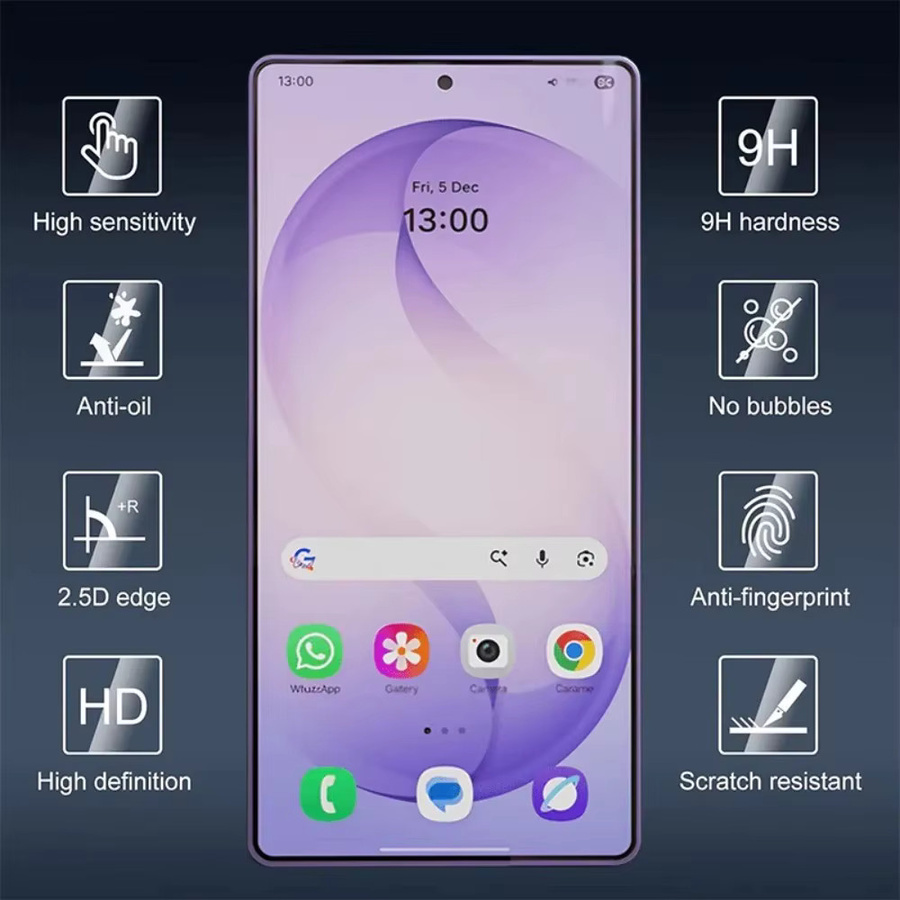 ZMZE 4er-Pack Ultra-Klares Gehärtetes Glas Displayschutzfolien für Samsung Galaxy S26 S25 S24 S23 S22 S21 Ultra Plus FE, Transparent, Kratzfest - Bild 4
