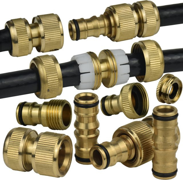 KESLA Messing Schlauchadapter mit 16mm Schnellkupplung und 3/4 Zoll Anschluss in Gold - Bild 1