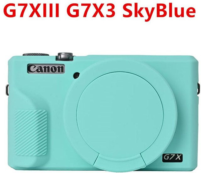 Silikonhülle mit Objektivschutz für Canon PowerShot G7X Mark II und G7X Mark III in Blau - Bild 1
