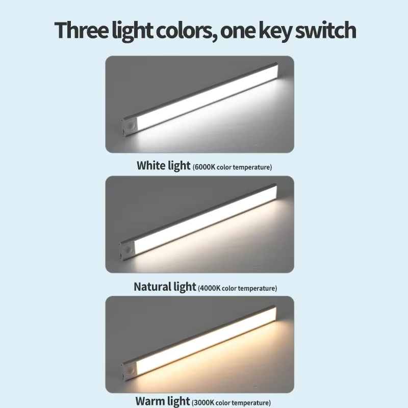VENUSWING 3 in 1 LED Unterbauleuchte mit Bewegungssensor, wiederaufladbares Nachtlicht für Küche und Möbel, Weiß - Bild 3