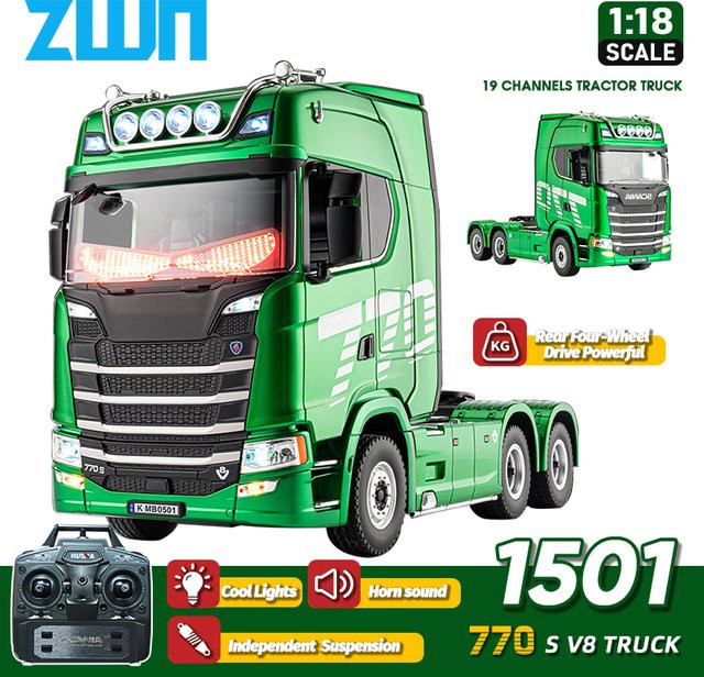 HUINA 1501 770S RC-Truck, 1:18, mit Licht und Sound, ferngesteuert - Bild 1