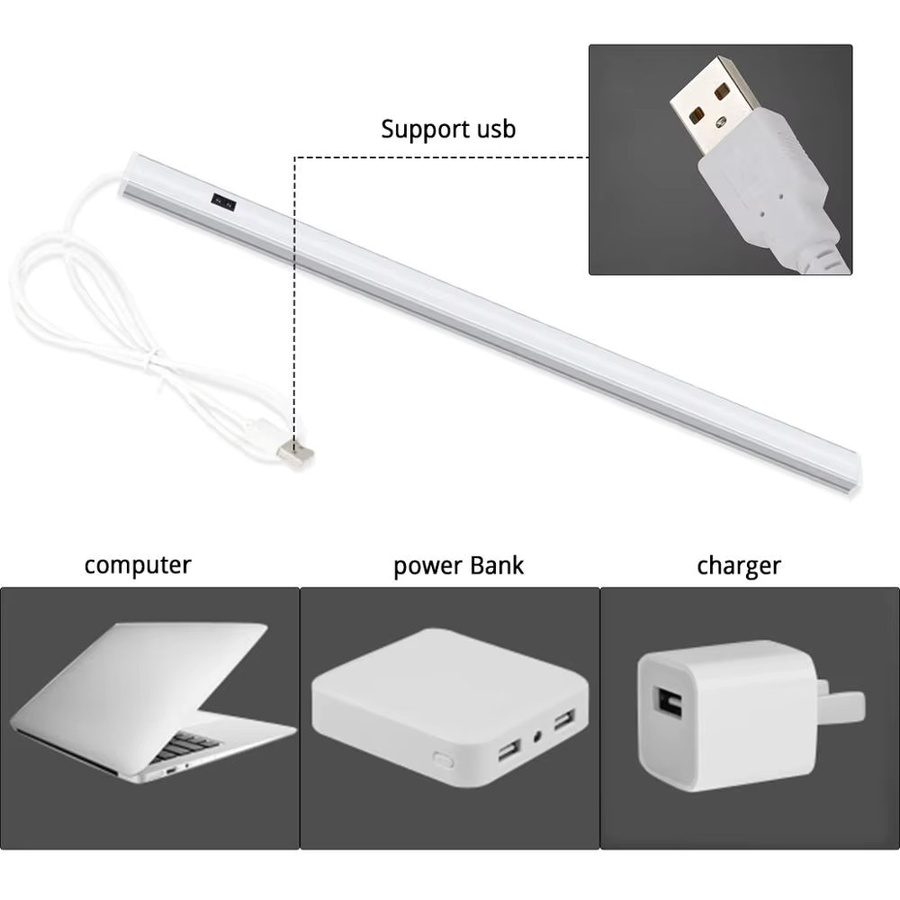 MALITAI USB LED Lichtleiste mit COB-Streifen und Bewegungssensor aus Aluminium, Farbe: Silber, B/T/H: 30 x 0 x 0 cm - Bild 4