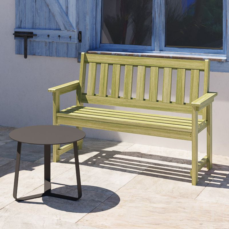 Gartenbank FRANK von T&J aus behandeltem Hartholz in Grün, B/T/H: 130 x 89 x 56 cm - Bild 1