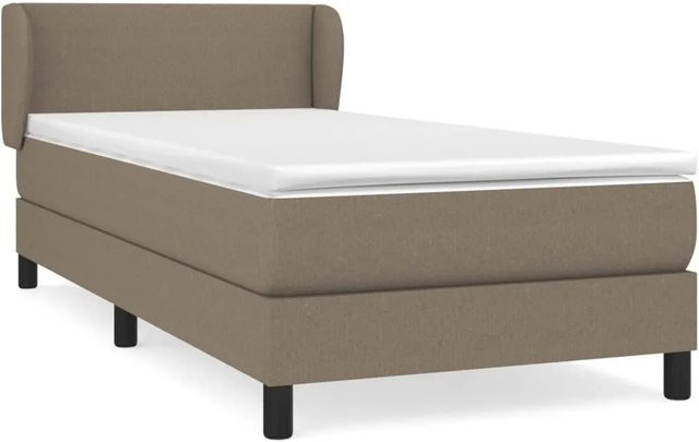 vidaXL Boxspringbett mit Matratze in Beige, Hybrid-Konstruktion mit Taschenfederkern, B/T/H: 90 x 190 cm - Bild 1