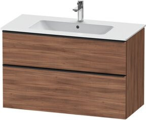 Duravit Waschtischunterschrank D-Neo in Weiß und Nussbaum mit 1 Schrank und 1 Auszug, Breite: 101 cm, Tiefe: 46,2 cm - Bild 1