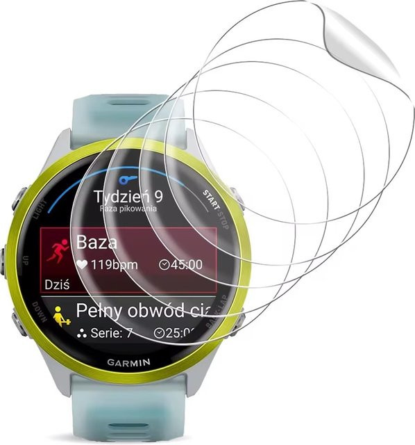5-in-1 Hydrogel-Displayschutzfolie für Garmin Forerunner 165 965 945 935 220 225 230 235 255s 735XT 620 630 in Transparent - Bild 1