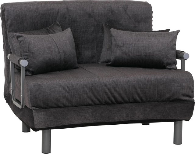 Schlafsessel MCW K29 als Schlafsofa und Gästebett in Grau mit Chenille-Stoff und klappbaren Armlehnen, Liegefläche B: 100 cm, L: 190 cm - Bild 2