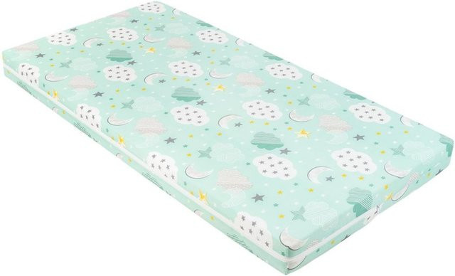 Kikkaboo Babybett Matratze Fantasia Plus mit Baumwollbezug in Grün, B/T: 120 x 60 cm - Bild 1