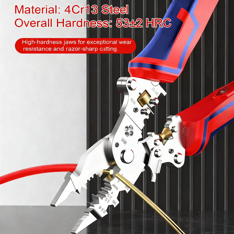 LiTuiLi 9-in-1 faltbare Abisolierzange Multitool Elektrikerzange mit Strommessfunktion, Kabelschneide- und Crimpzange - Bild 1
