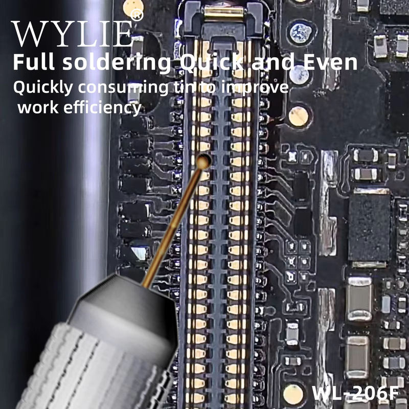 WYLIE WL-206F Professionelles Zinn-Lötkolben-Set mit Kupfer und vergoldeter Zinn-Drag-Nadel sowie Kohlefasergriff - Bild 4