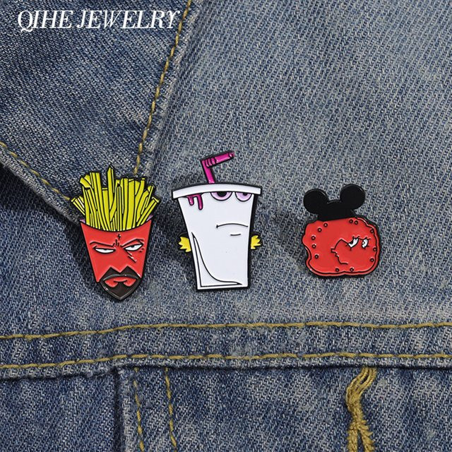 QIHE JEWELRY Brosche Emaille, Pommes Frites, Unisex - Bild 1