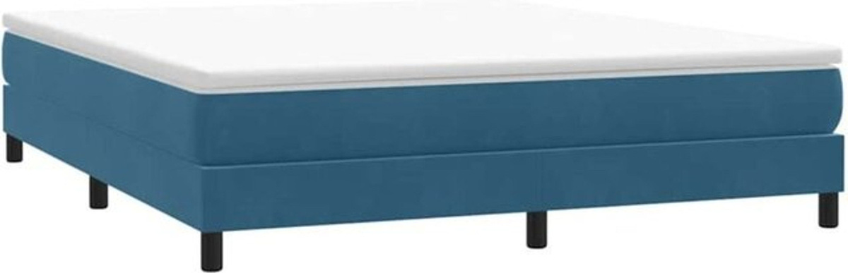vidaxl Boxspringbett ohne Matratze aus Samt in Blau, B/T/H: 180 x 220 x 25 cm - Bild 1