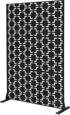 ML-Design Metall-Sichtschutz Milano Schwarz aus Stahl mit 3 Paneelen, B/H: 120 x 183 cm - Bild 1