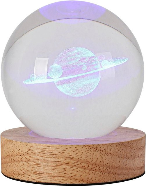 Mömax LED-Dekoleuchte Moni in Transparent und Natur mit RGB-Farben und Glas-Kugel - Bild 1